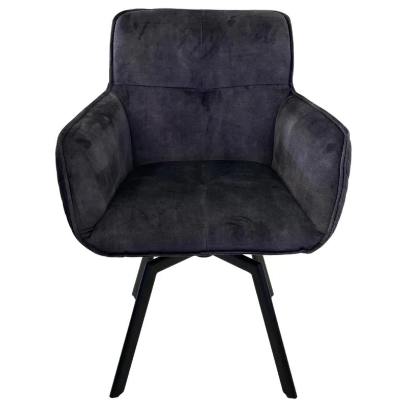 Exquisiter Drehstuhl 360° + Return-Funktion SPLENDID anthrazit Samt