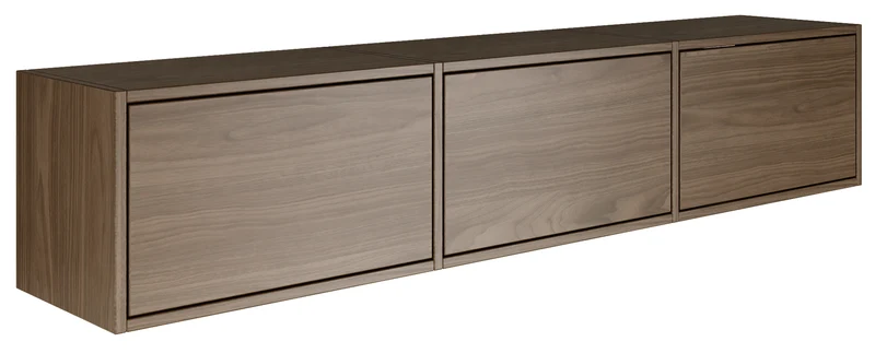 Hängender TV-Schrank Framme mit drei Klappen, 150 cm, Wisconsin-Nussbaum