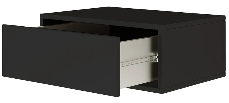 Hängender Nachttisch Framme mit Schublade 50 cm schwarz