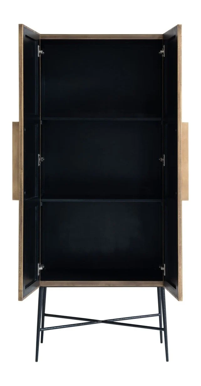 Schrank Ironville gold – zweitüriger Wandschrank im Mid-Century-Stil