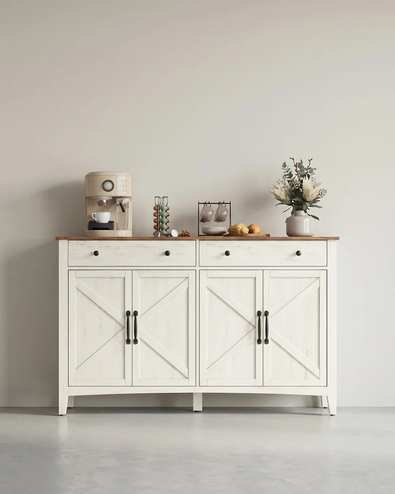 Sideboard mit Türen und Schublade - Landhausstil - Küchenschrank mit verstellbaren Regalen
