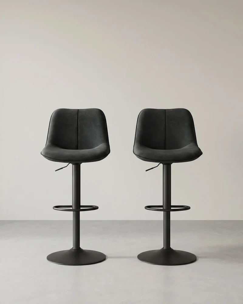 2er-Set Barhocker – Verstellbare Sitzhöhe – Samtpolsterung – Ergonomischer Komfort – Stabile Basis