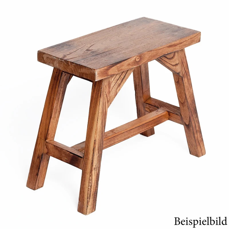 Massivholz Hocker APO Geflammt 50cm Albasia-Holz Handarbeit