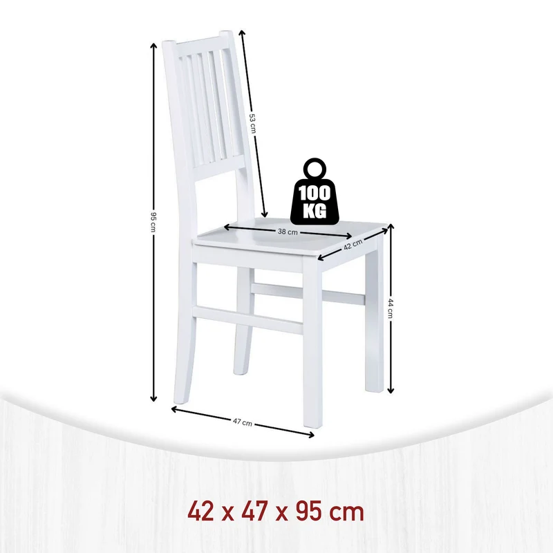 2er Set Stuhl WESTERLAND 7.1 Buche Massivholz weiß lackiert