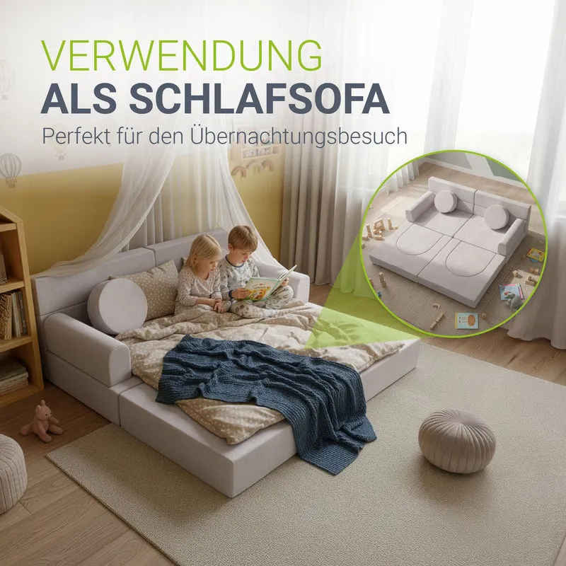 Kindersofa Kayo mit Cord Bezug & Kissen