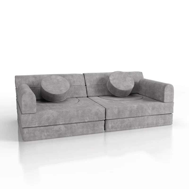 Kindersofa Kayo mit Cord Bezug & Kissen