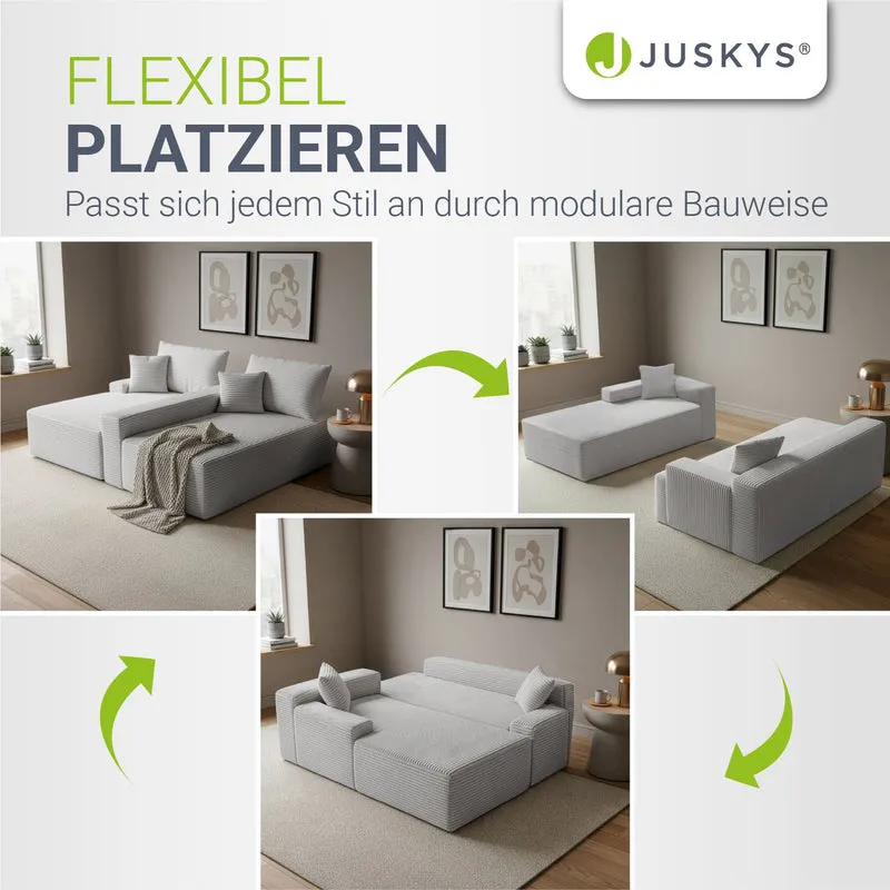 Sofa Coredo mit Cord Bezug & Dekokissen