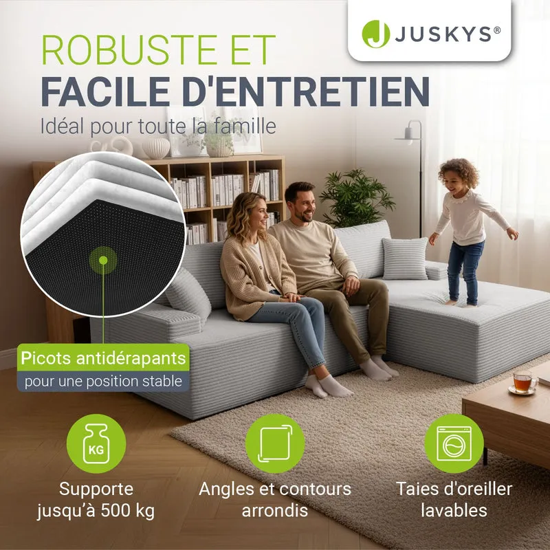 Sofa Coredo mit Cord Bezug & Dekokissen