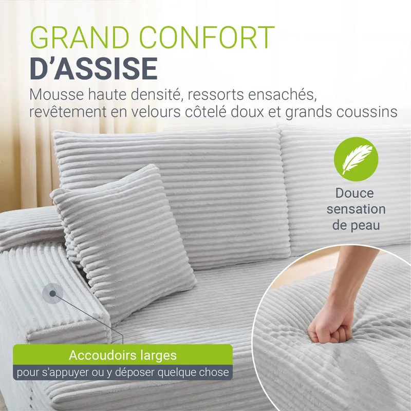 Sofa Coredo mit Cord Bezug & Dekokissen