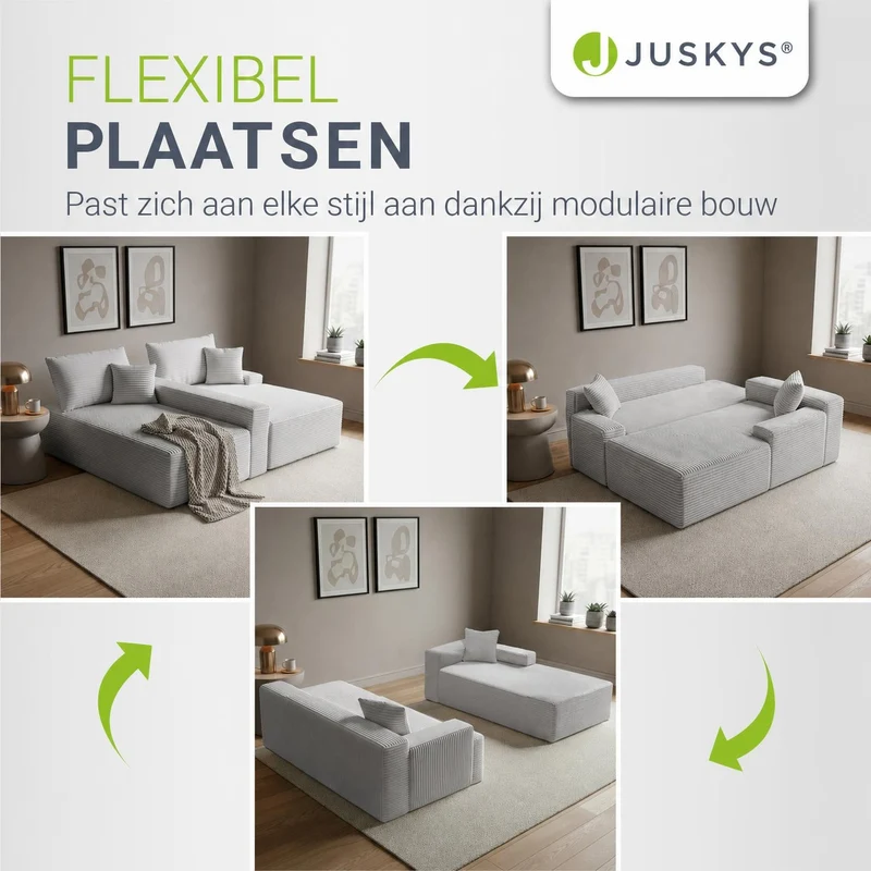Sofa Coredo mit Cord Bezug & Dekokissen