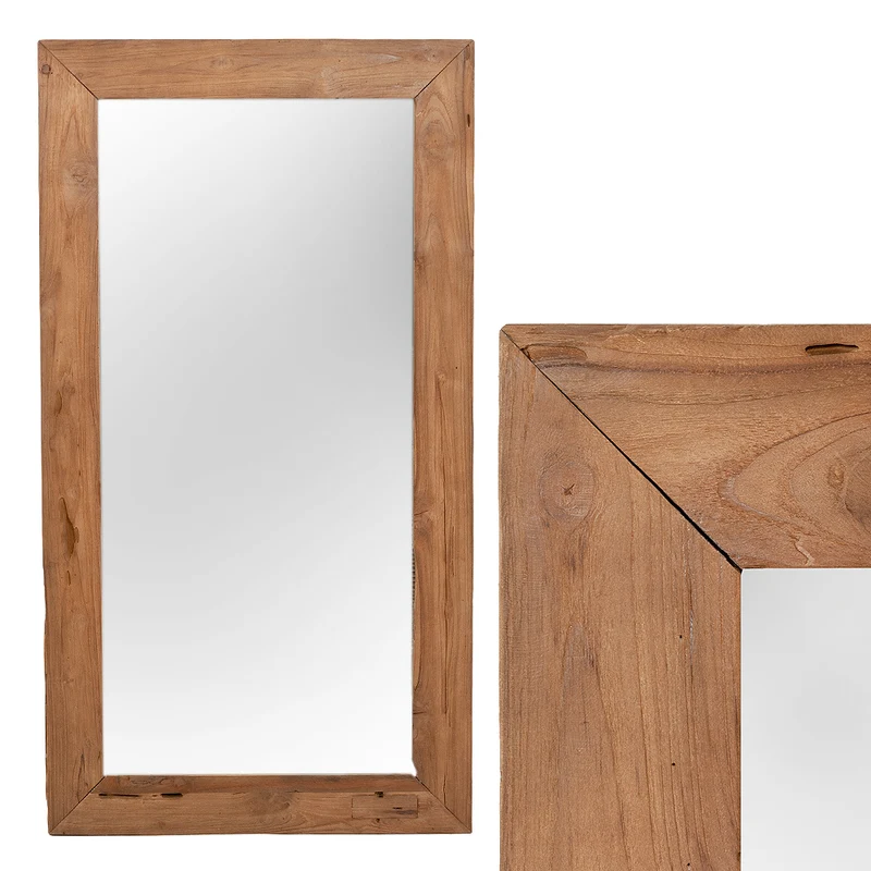 Wandspiegel TEAK 130x70cm recyceltes Teak natural Spiegel