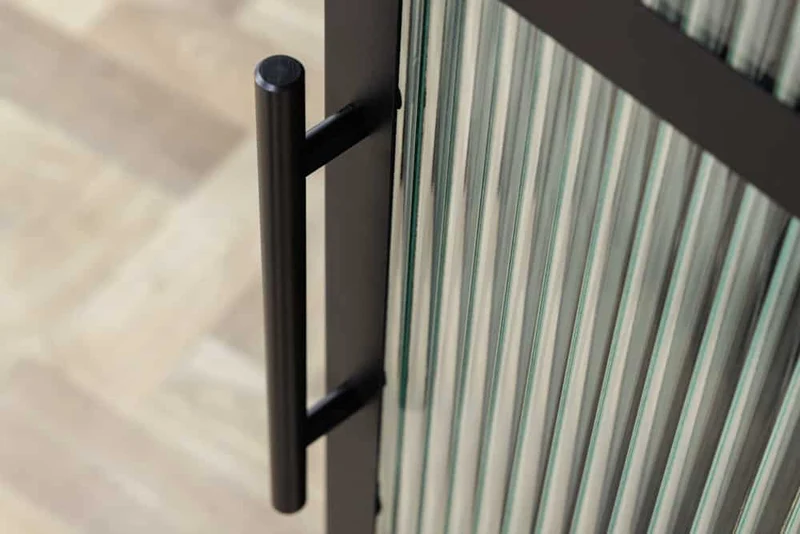 Elegante Virine ACERO 102x80cm schwarz Metall Konsole