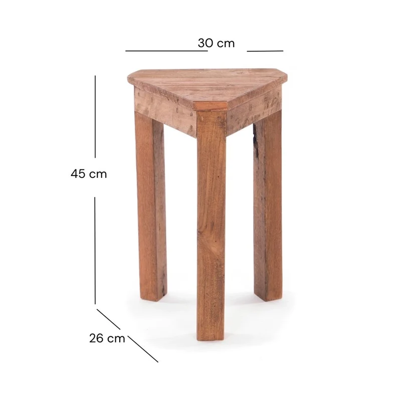 BEISTELLTISCH "MILO" | 45 cm, Massivholz, dreieckig | Blumenhocker