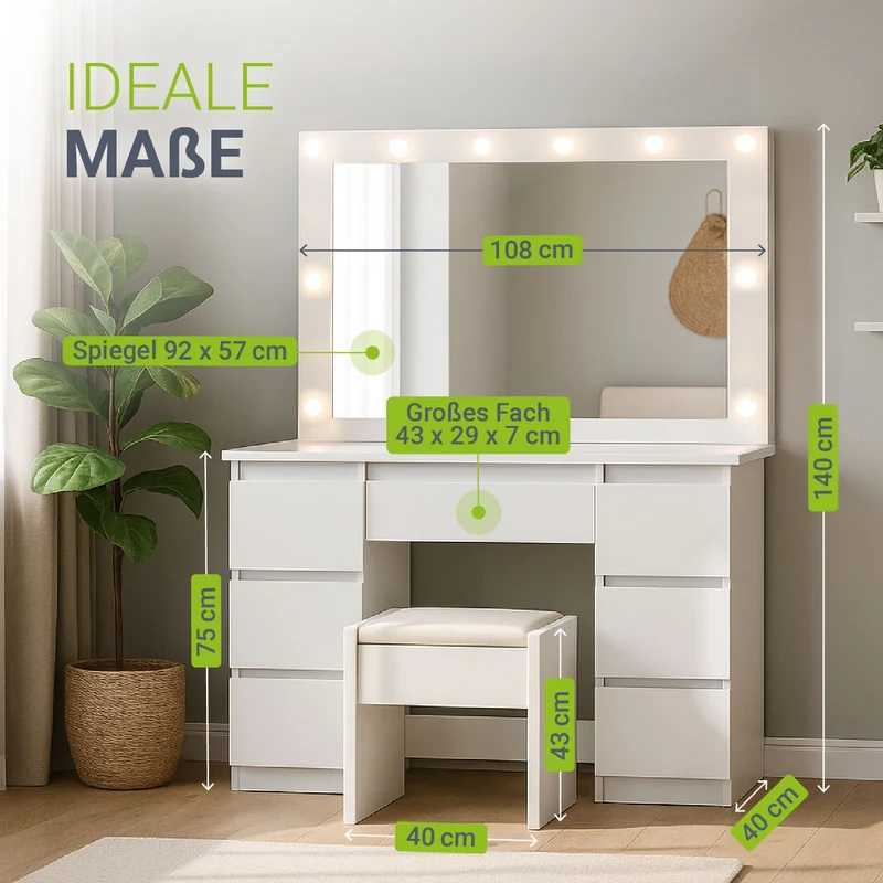 Schminktisch mit Spiegel Lilia