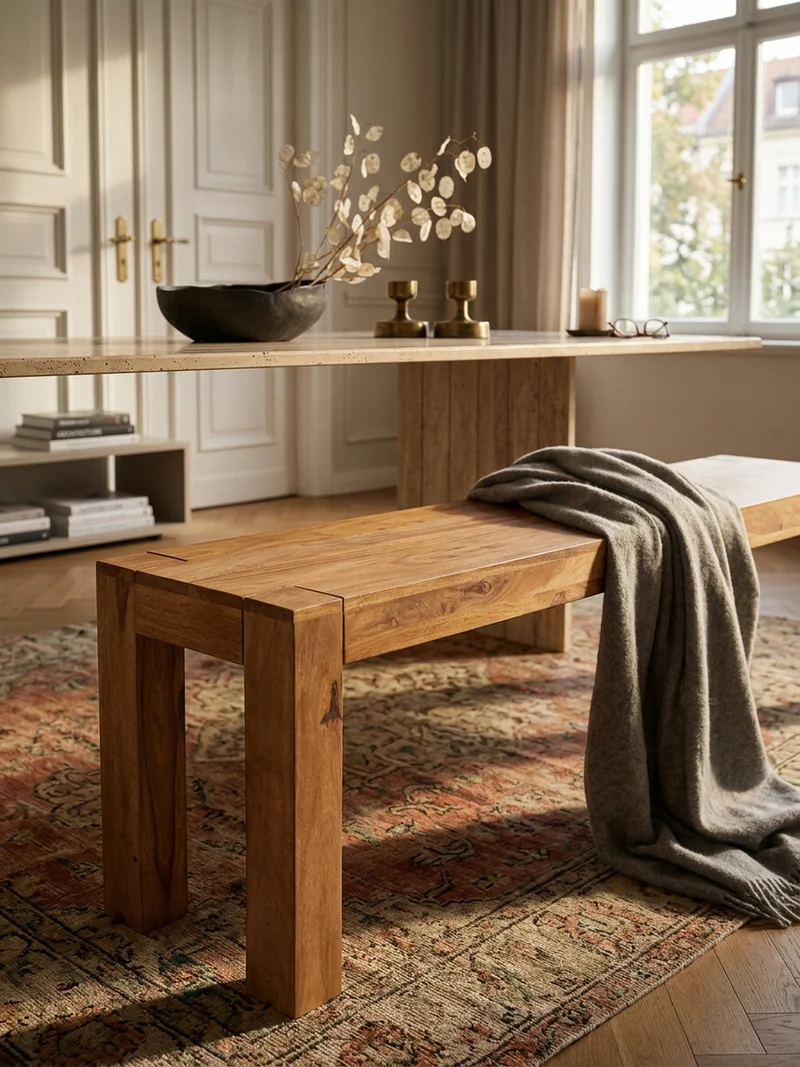Sitzbank Massivholz Landhausstil handgefertigt