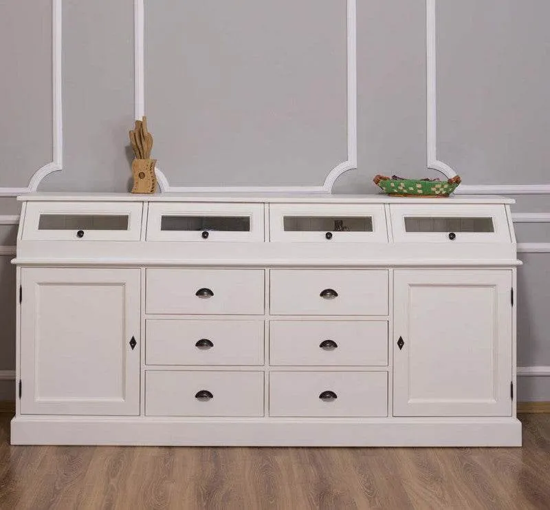 Großer Esszimmerschrank aus Massivholz mit Display und Kippfächern