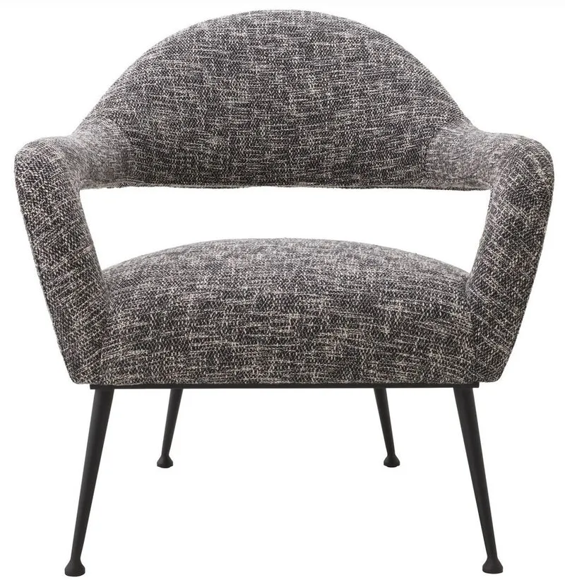Casa Padrino Designer Sessel Schwarz / Schwarz 80 x 76 x H. 85 cm - Wohnzimmer Sessel - Designer Möbel - Luxus Qualität