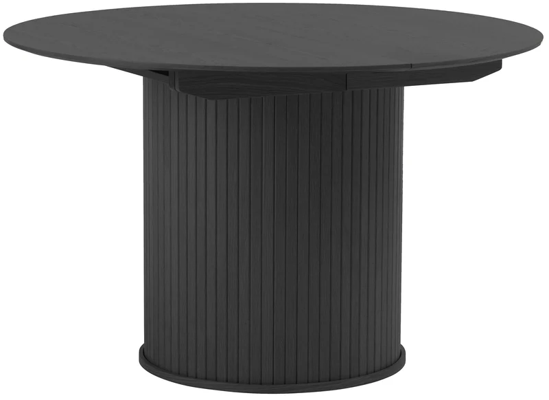 Ausziehbarer Tisch Gativel 120-167 cm Lamellen Eiche Schwarz