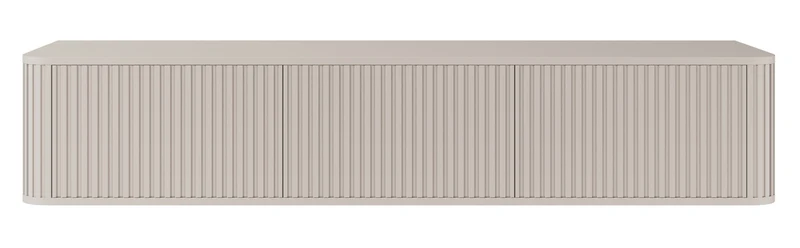 Hängender RTV-Schrank Ovarlo mit Rillen, dreitürig, 163 cm, sandbeige