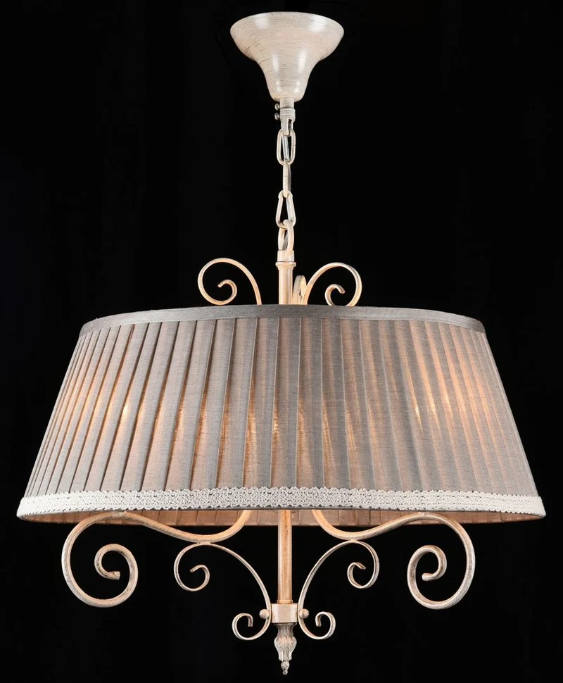 Casa Padrino Barock Kronleuchter im antiken Stil in Beige und Grau Ø 50 x H. 44 cm - Luxus Beleuchtung