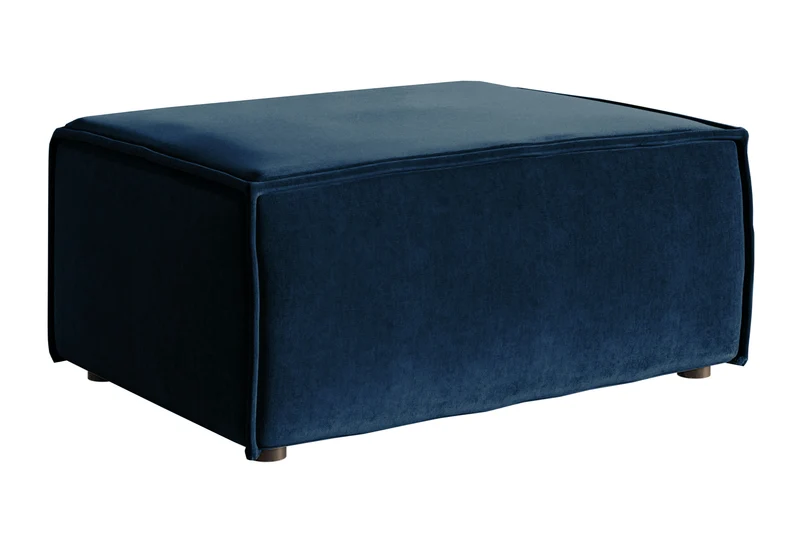 Hocker Copertino 65x90 cm, samtblau, wasserabweisend