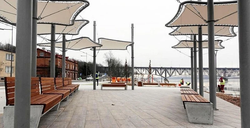 Casa Padrino Parkbank - Stadtbank Braun / Grau 200 cm - Outdoor & Park Möbel