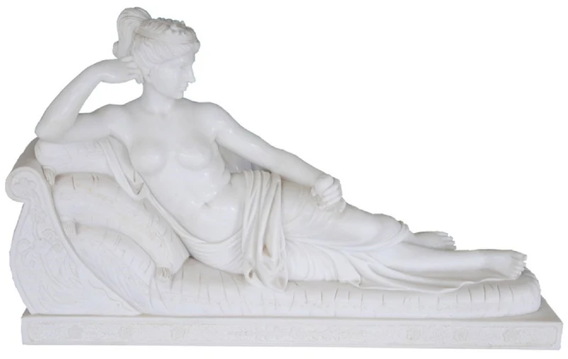Casa Padrino Luxus Barock Marmor Skulptur Frau Weiß 160 cm