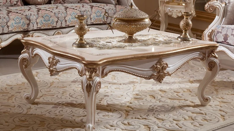 Casa Padrino Luxus Barock Wohnzimmer Möbel Set Braun / Weiß / Gold