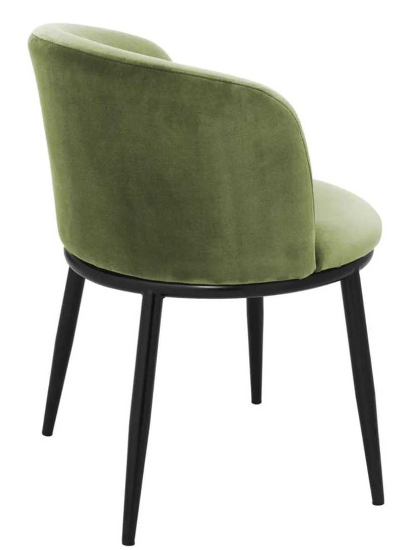 Casa Padrino Luxus Esszimmerstuhl Set Hellgrün / Schwarz 57 x 57 x H. 74 cm - Esszimmermöbel