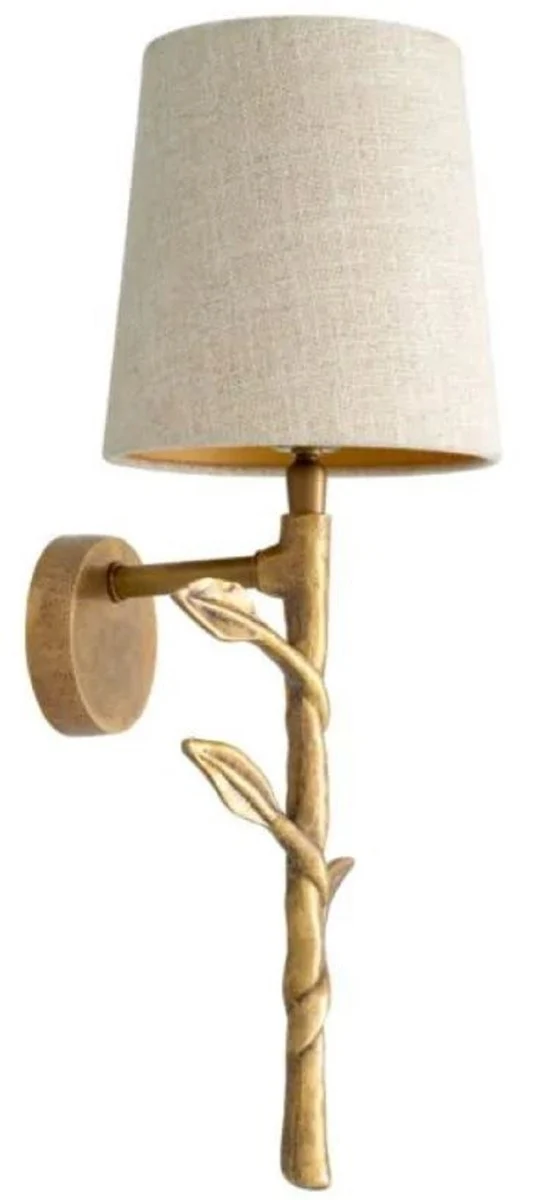 Casa Padrino Luxus Wandleuchte Vintage Messing / Creme H. 46 cm
