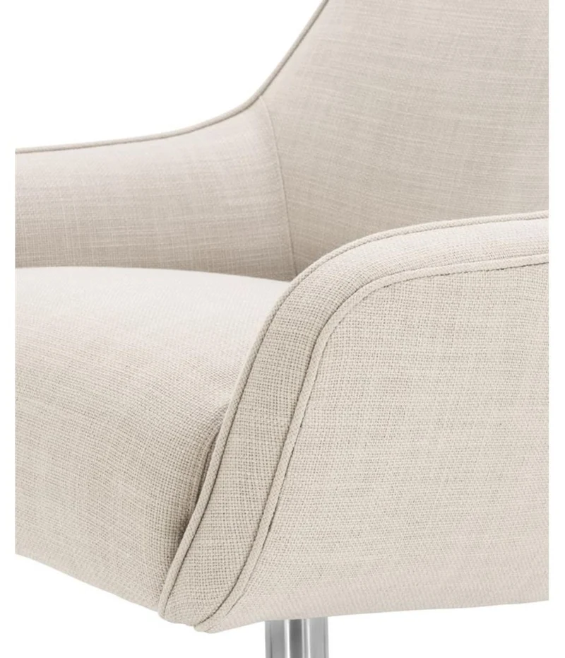 Casa Padrino Drehsessel Naturfarben / Silber 76 x 80 x H. 82 cm - Luxus Möbel