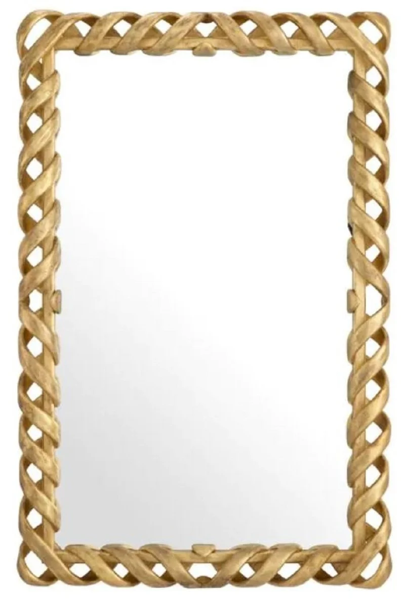 Casa Padrino Luxus Mahagoni Spiegel Antik Gold H. 141 cm