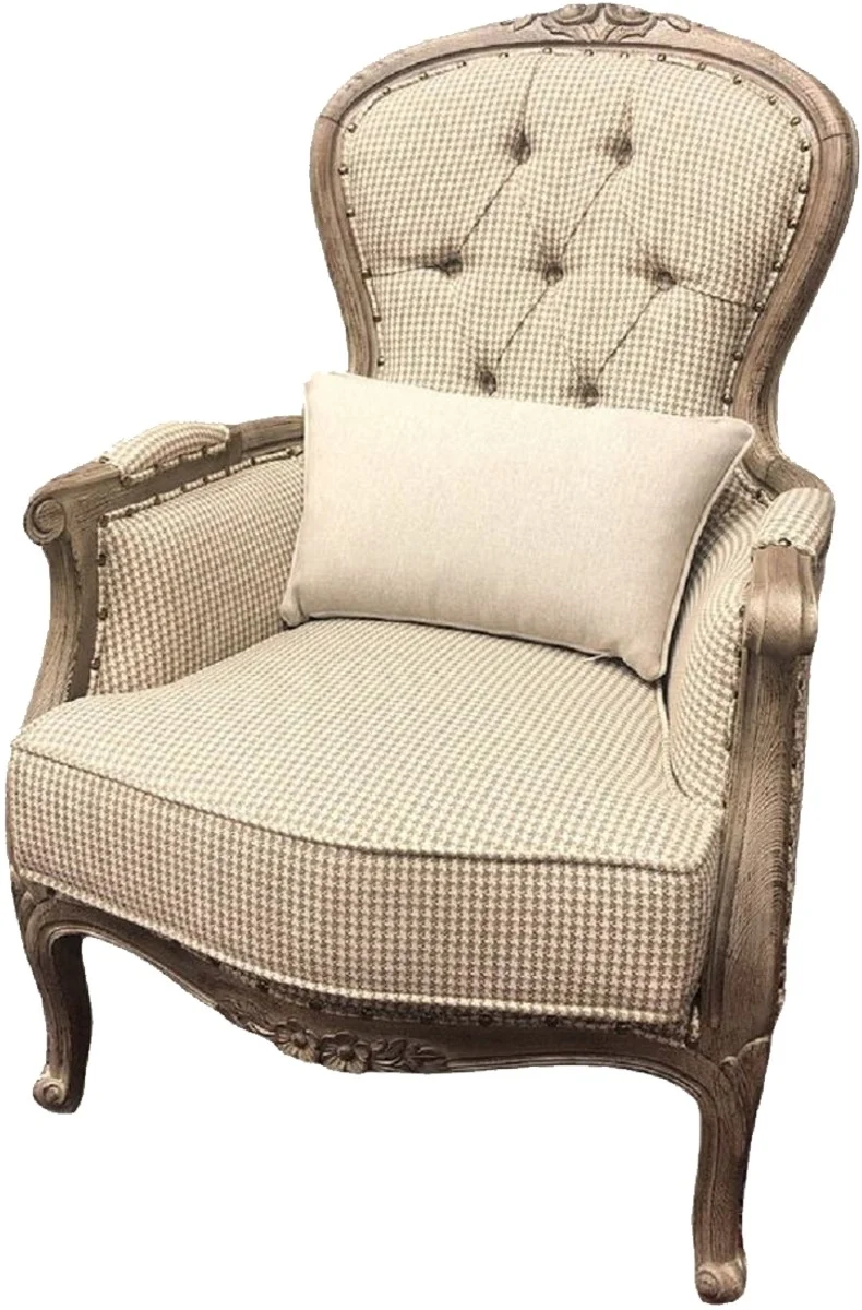 Pompöös by Casa Padrino Luxus Barock Sessel Provence Beige / Braun - Designed by Harald Glööckler