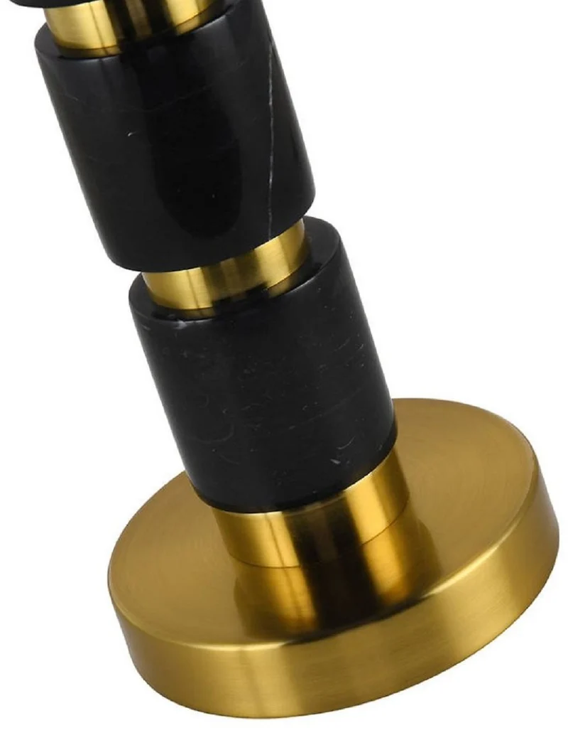 Casa Padrino Luxus Marmor Tischleuchte Schwarz / Gold H. 70 cm