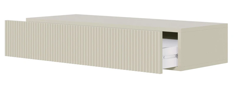 Veldio-Konsole mit gefräster Front und 90 cm Schublade, hängend, grau-beige