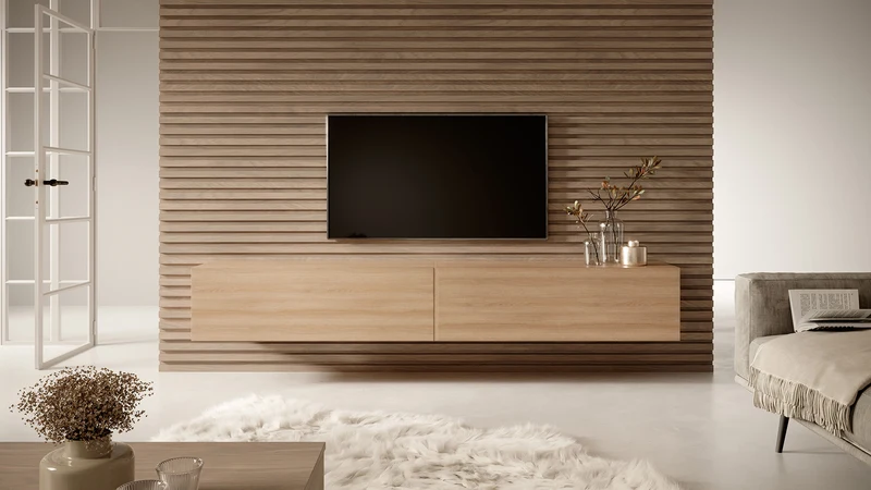 TV-Schrank Bisira 200 cm Lindberg Eiche