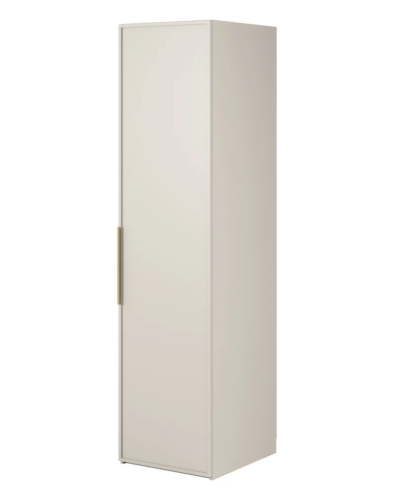 Einzeltüriger Schrank Frame mit Regalen 50 cm Grau Beige