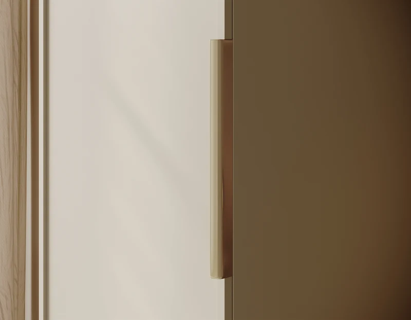 Einzeltüriger Schrank Frame mit Regalen 50 cm Grau Beige