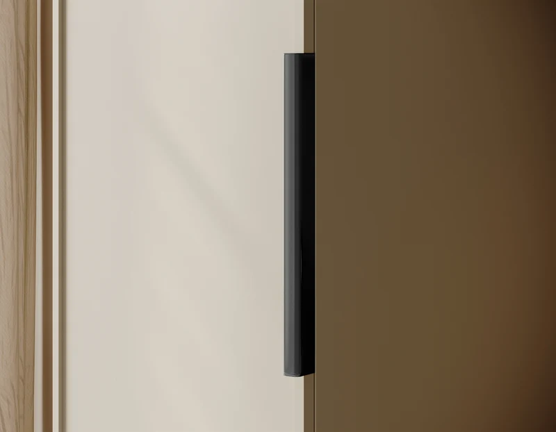 Einzeltüriger Schrank Frame mit Regalen 50 cm Grau Beige