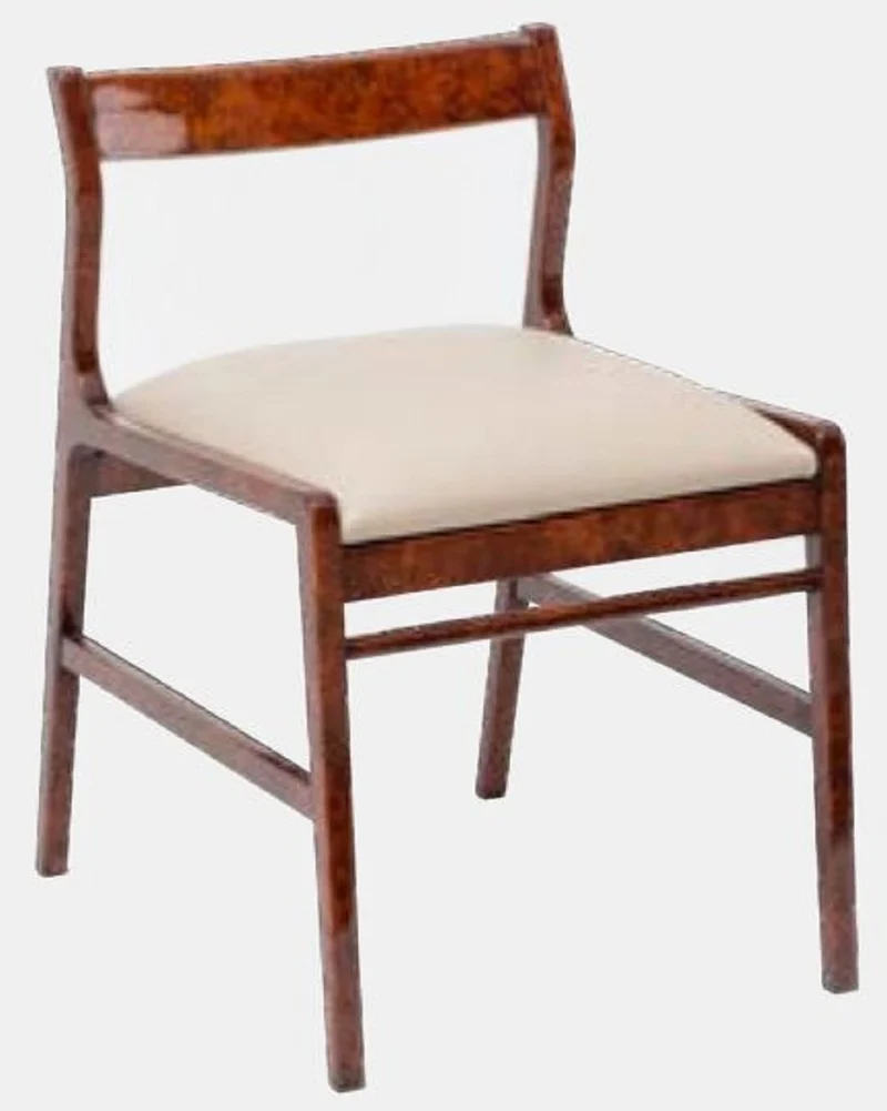 Casa Padrino Luxus Esszimmerstuhl 6er Set Braun / Creme 50 x 67 x H. 77 cm - Luxus Massivholz Küchen Stühle - Esszimmer Möbel - Küchen Möbel - Luxus Möbel - Luxus Esszimmer Einrichtung