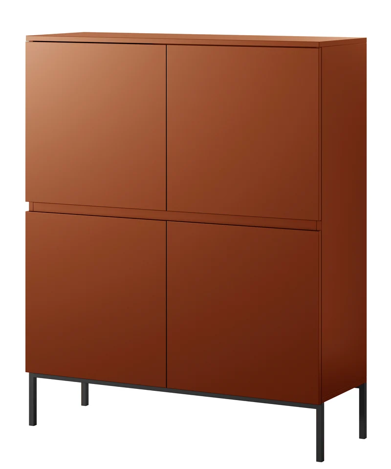 Hohe Kommode Bemmi 100 cm Ziegelrot