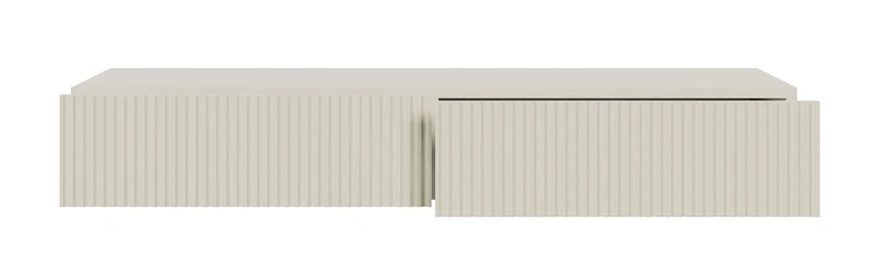 Toilettentisch Veldio mit gefräster Front und zwei Schubladen, 110 cm, hängend, grau-beige