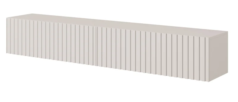 TV-Schrank Telire 175 cm Grau-Beige mit lamellenförmiger Front