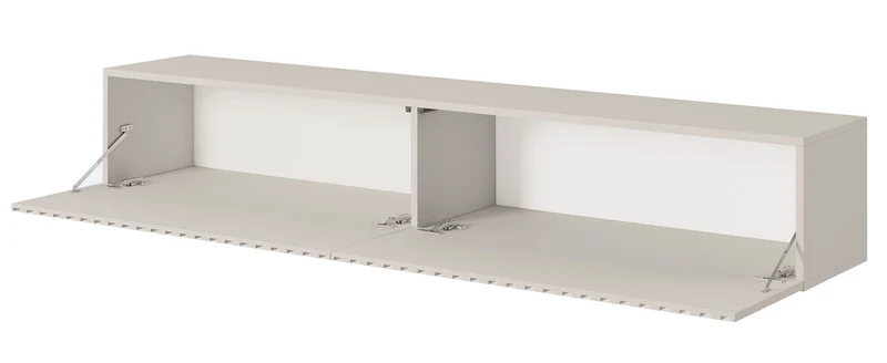 TV-Schrank Telire 175 cm Grau-Beige mit lamellenförmiger Front