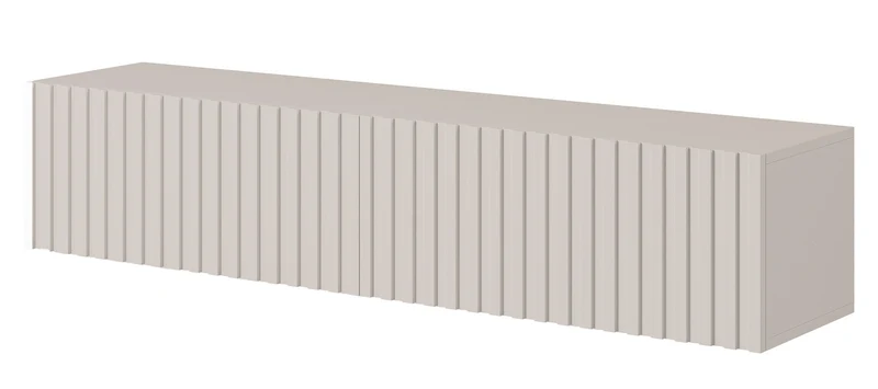TV-Schrank Telire 138,6 cm Grau-Beige mit Lamellenfront