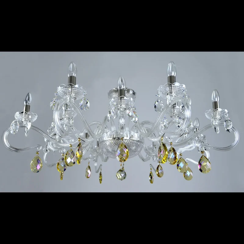 Casa Padrino Luxus Barock Kristall Deckenleuchte Silber Ø 107 x H. 42 cm - Prunkvolle Messing Deckenleuchte mit böhmischem Kristallglas - Barock Möbel - Edel & Prunkvoll