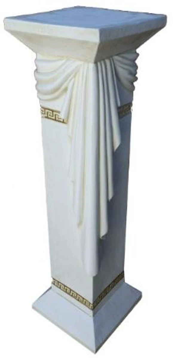 Casa Padrino Barock Säule Weiß H. 99 cm - Edle Deko Säule - Deko Accessoires
