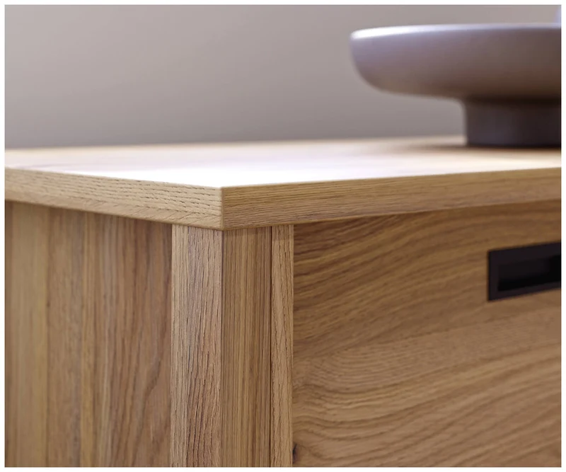 Sideboard JYTANA 3 Schubladen 2 Türen in Mauvella Eiche Optik /Schwarz