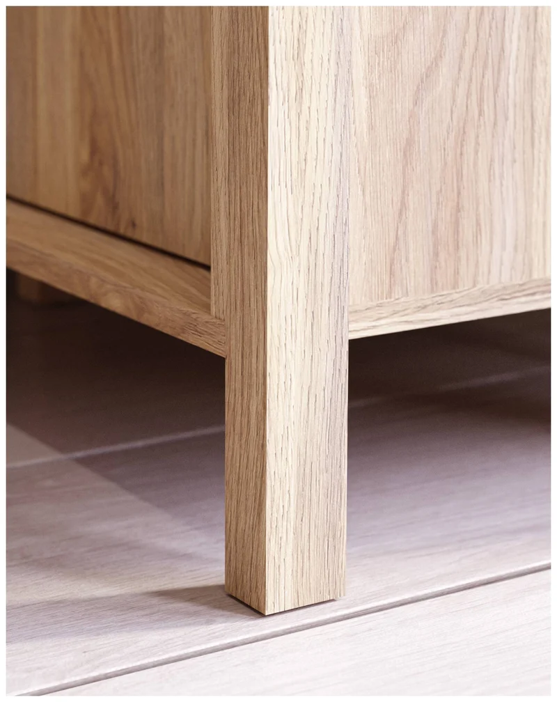 Sideboard JYTANA 3 Schubladen 2 Türen in Mauvella Eiche Optik /Schwarz