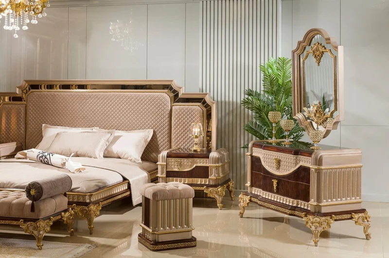 Casa Padrino Luxus Barock Kommode mit Spiegel Dunkelbraun / Grau / Gold - Barock Möbel